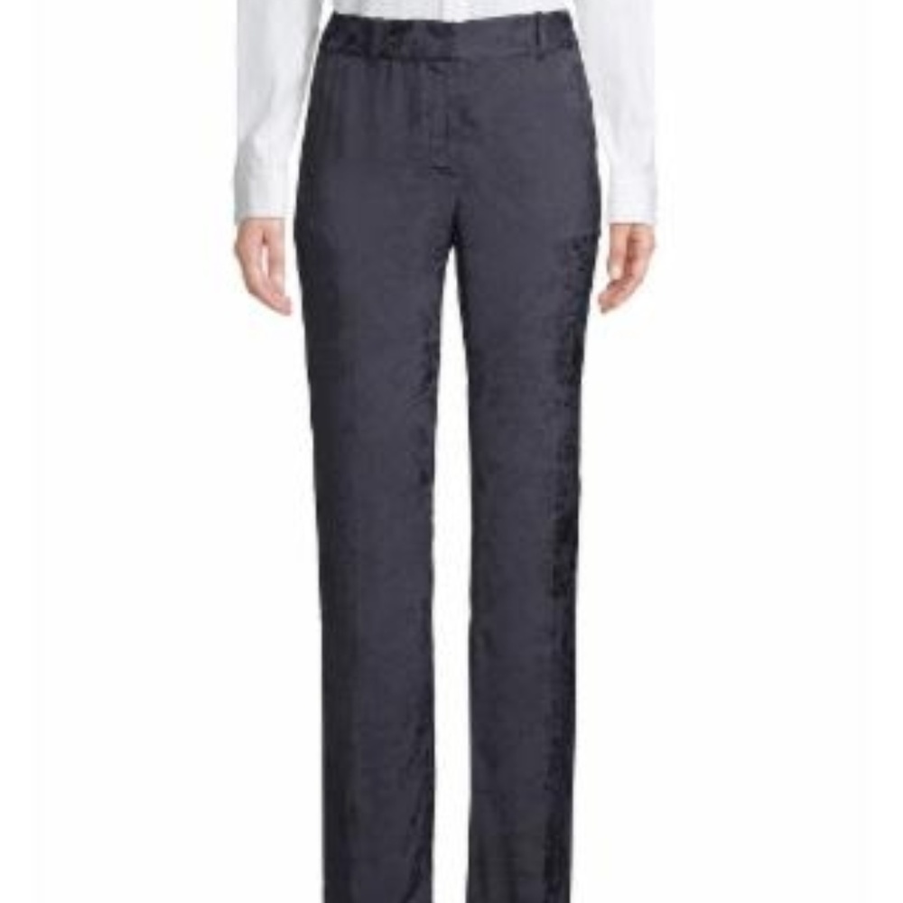 EQUIPMENT Lita Navy Floral-Jacquard Trousers